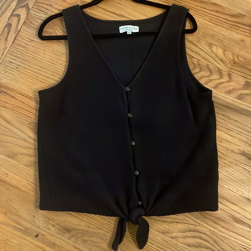 Texture and Thread by Madewell Black Textured Sleeveless Shirt